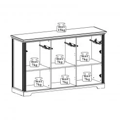 Sideboard - Pinie hell - Artisan Eiche - 166 cm breit -Wohnzimmer Verkäufe 1226001100 03 1600Wx1600H
