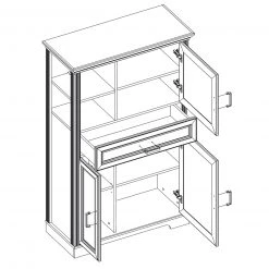 Highboard - Pinie hell - 150 cm hoch -Wohnzimmer Verkäufe 1226001600 04 1600Wx1600H