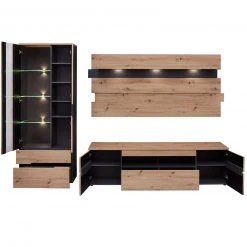 TV-Lowboard - Artisan Eiche - Graphit - Softclose -Wohnzimmer Verkäufe 1226008100 04 1600Wx1600H