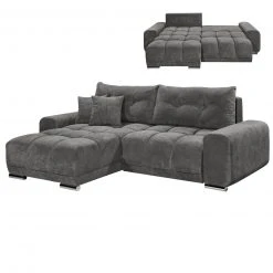 Ecksofa - stone - beidseitig montierbar - Staukasten und Liegefunktion