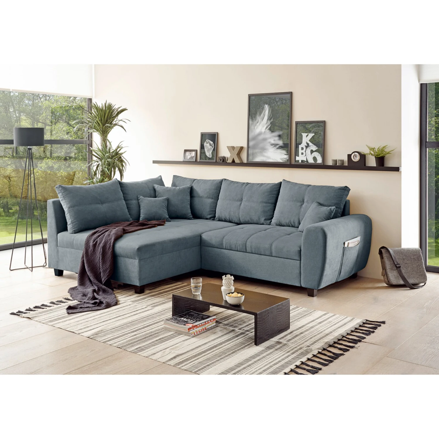 Ecksofa - anthrazit - Liegefunktion - Recamiere links 2 Ecksofa - anthrazit - Liegefunktion - Recamiere links – Bild 2