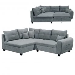 Ecksofa - anthrazit - Liegefunktion - Recamiere links