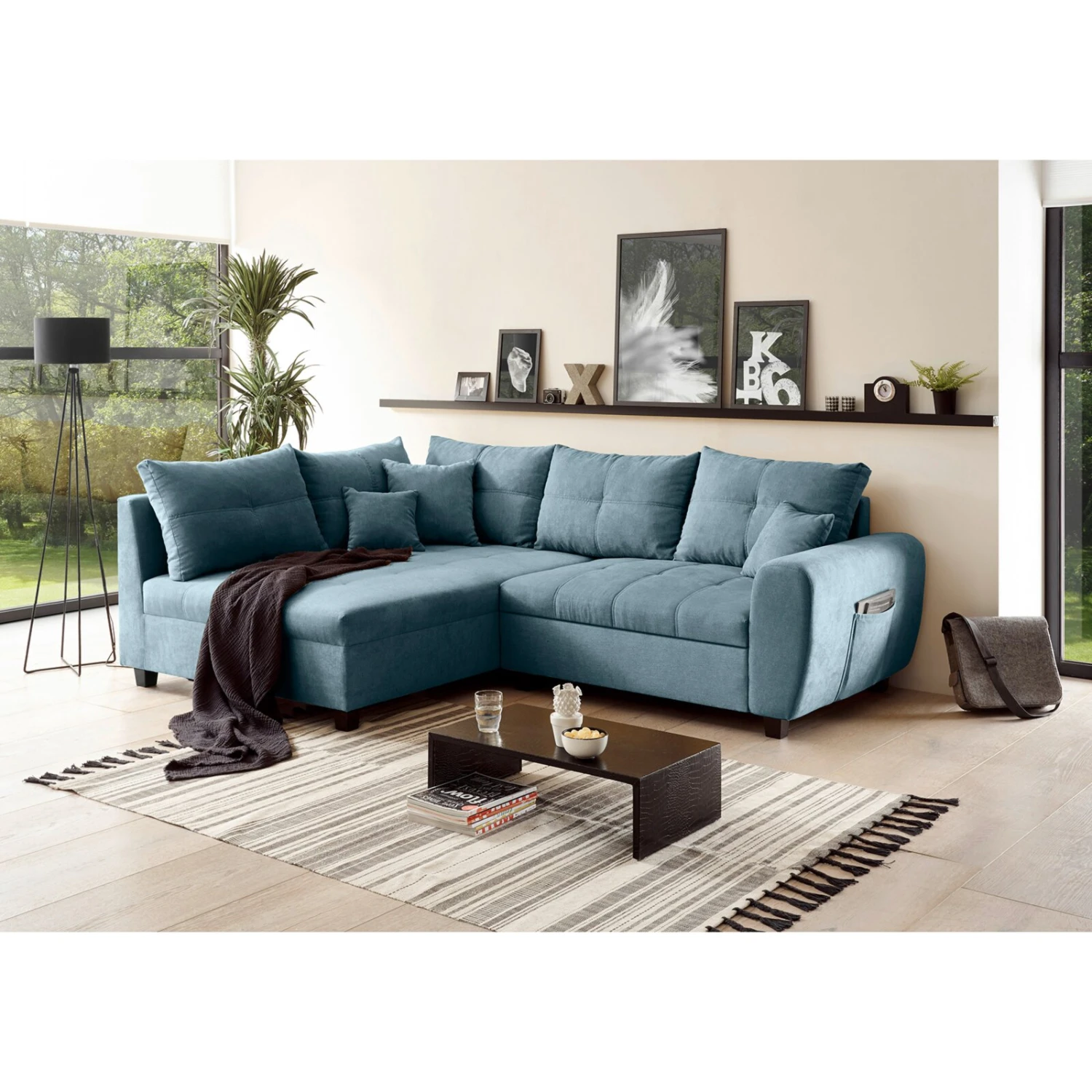 Ecksofa - denim - Liegefunktion - Recamiere links 2 Ecksofa - denim - Liegefunktion - Recamiere links – Bild 2