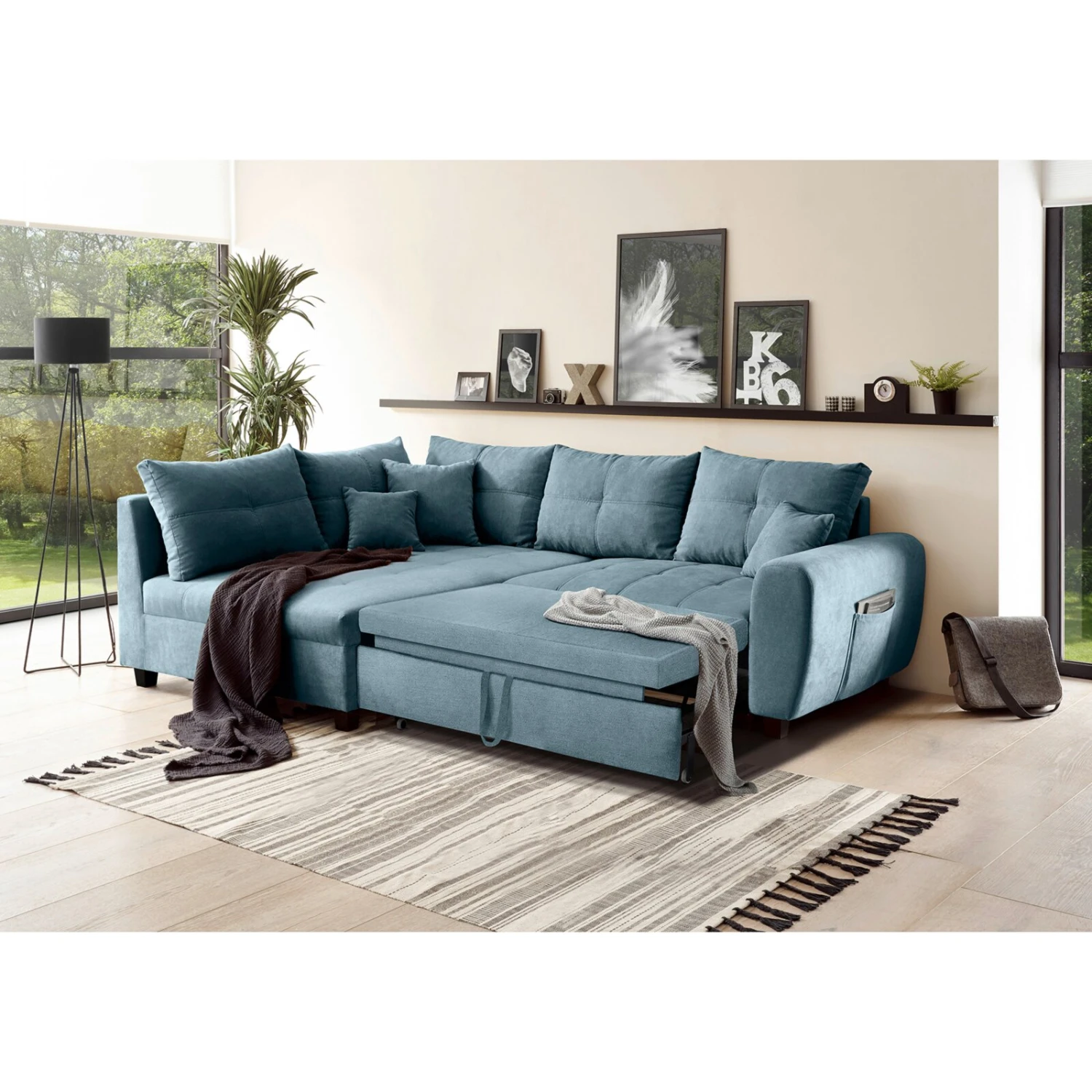 Ecksofa - denim - Liegefunktion - Recamiere links 3 Ecksofa - denim - Liegefunktion - Recamiere links – Bild 3