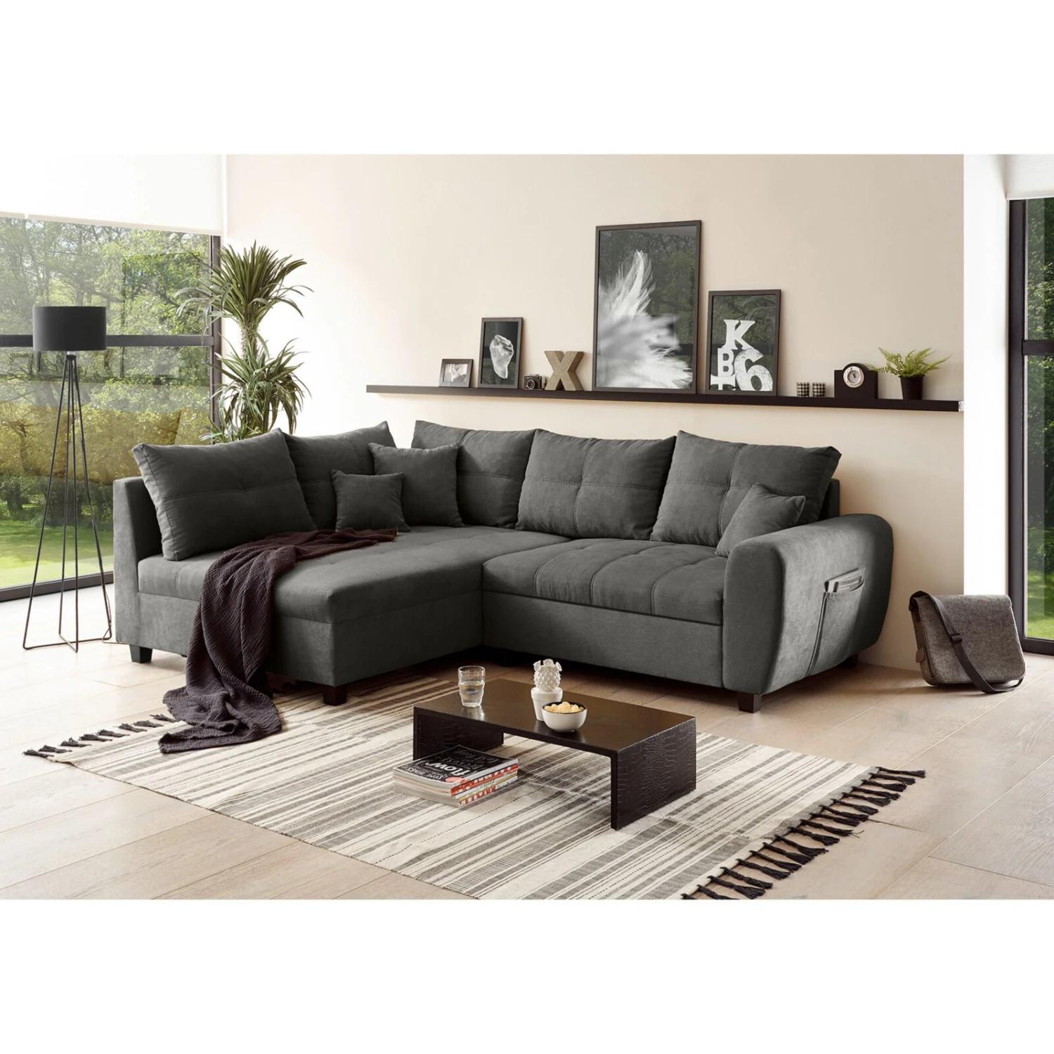 Ecksofa - stone - Liegefunktion - Recamiere links 2 Ecksofa - stone - Liegefunktion - Recamiere links – Bild 2