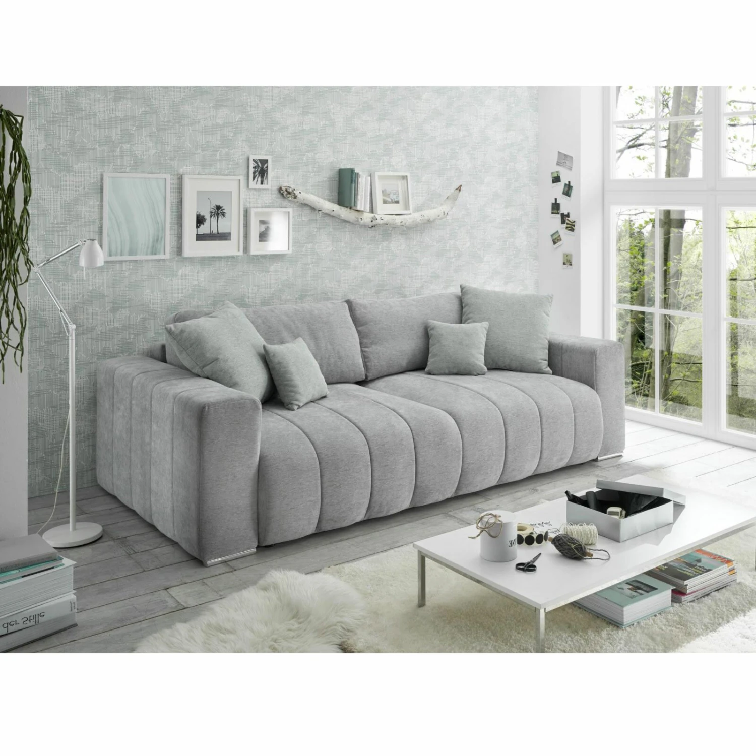 2-Sitzer - light grey - Federkern - mit Funktion 4 2-Sitzer - light grey - Federkern - mit Funktion – Bild 4