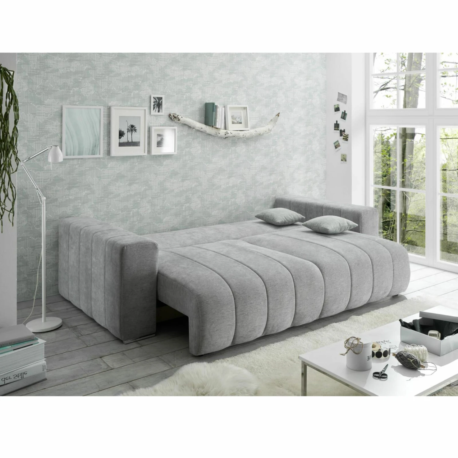 2-Sitzer - light grey - Federkern - mit Funktion 5 2-Sitzer - light grey - Federkern - mit Funktion – Bild 5