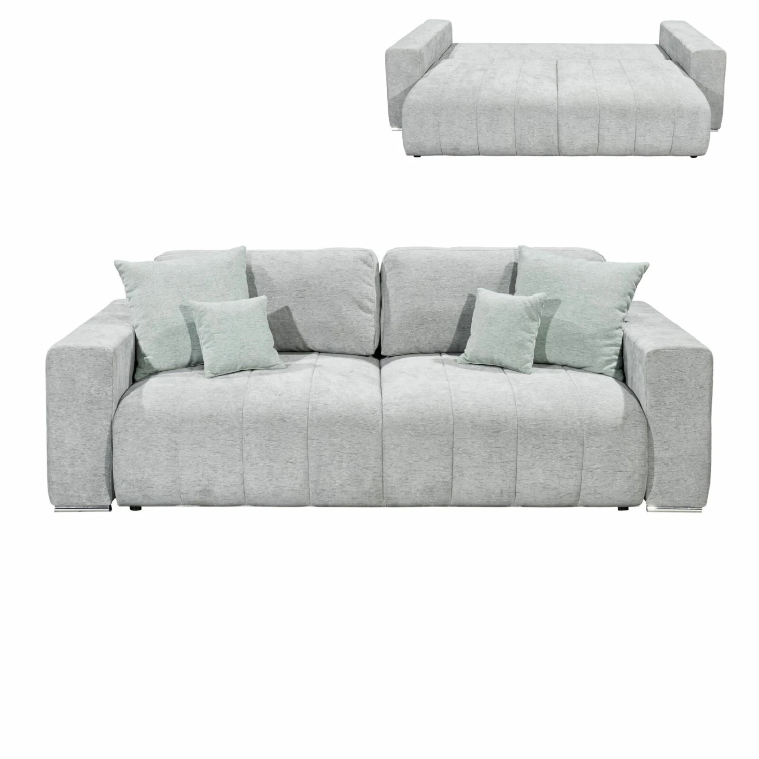 2-Sitzer - light grey - Federkern - mit Funktion 1 2-Sitzer - light grey - Federkern - mit Funktion