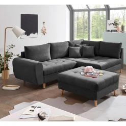 Eckgarnitur - anthrazit - Recamiere rechts - mit Hocker 6 Eckgarnitur - anthrazit - Recamiere rechts - mit Hocker -Wohnzimmer Verkäufe 1227008703 03 1600Wx1600H