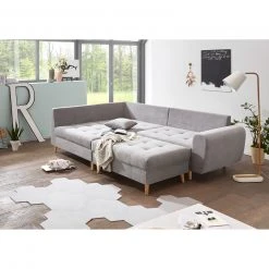 Eckgarnitur - light grey - Recamiere links - mit Hocker -Wohnzimmer Verkäufe 1227008900 04 1600Wx1600H