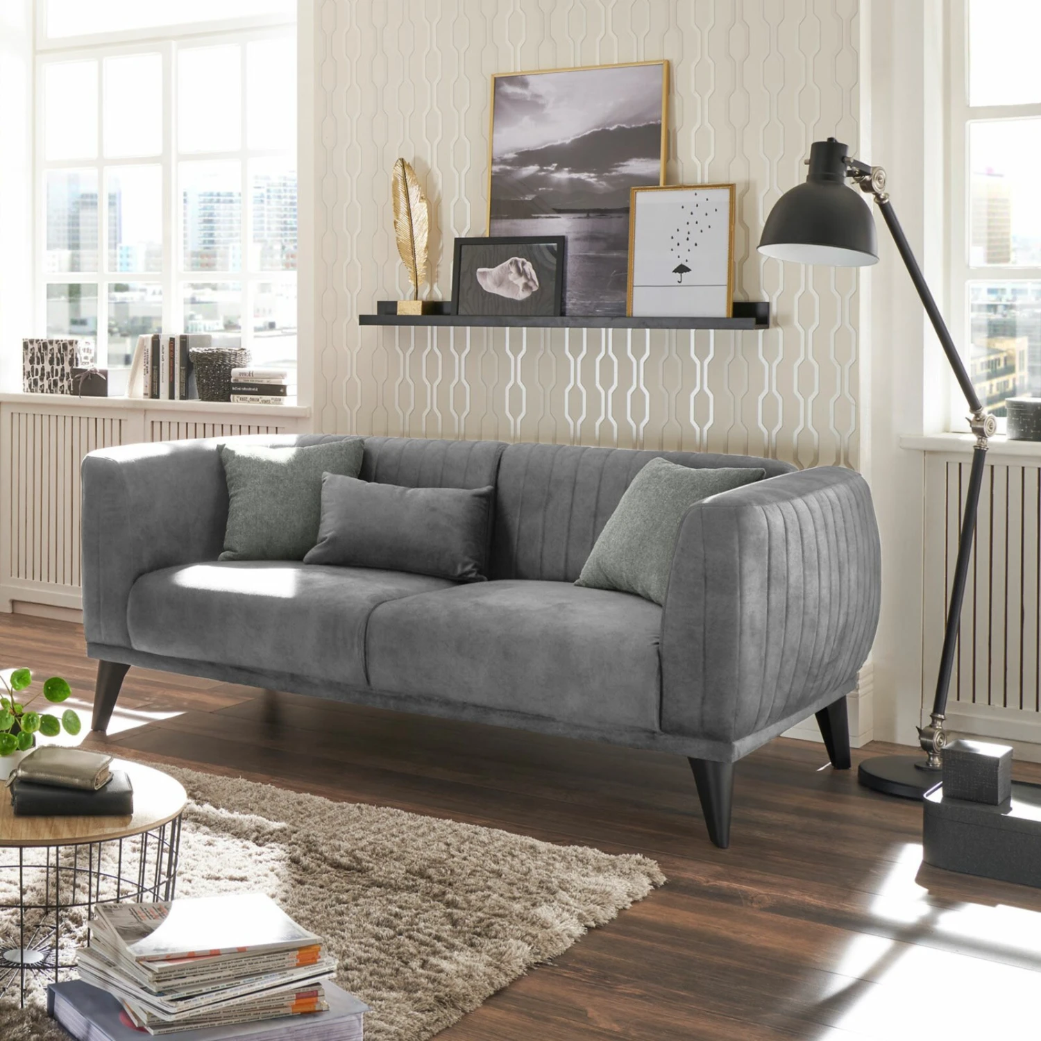 Schlafsofa - grau - 2-fach verstellbar 3 Schlafsofa - grau - 2-fach verstellbar – Bild 3