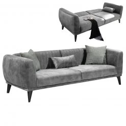 Schlafsofa - grey - inklusive Zierkissen