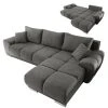 Ecksofa - stone - mit Liegefunktion