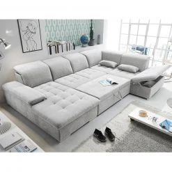 Wohnlandschaft - silber - Liegefunktion - Recamiere rechts 6 Wohnlandschaft - silber - Liegefunktion - Recamiere rechts -Wohnzimmer Verkäufe 1227010602 03 1600Wx1600H