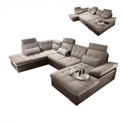 Wohnlandschaft - dark chocolate - Liegefunktion - Recamiere links