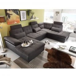 Wohnlandschaft - dunkelgrau - Liegefunktion - Recamiere links -Wohnzimmer Verkäufe 1227010704 04 1600Wx1600H