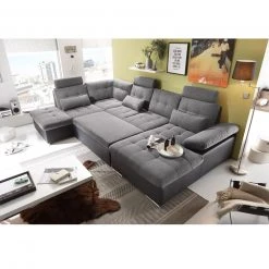 Wohnlandschaft - schwarz-anthrazit - Liegefunktion - Recamiere links -Wohnzimmer Verkäufe 1227010705 03 1600Wx1600H