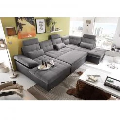 Wohnlandschaft - schwarz-anthrazit - Liegefunktion - Recamiere rechts -Wohnzimmer Verkäufe 1227010805 03 1600Wx1600H