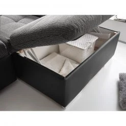 Wohnlandschaft - schwarz-anthrazit - Liegefunktion - Recamiere rechts -Wohnzimmer Verkäufe 1227010805 04 1600Wx1600H