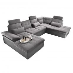 Wohnlandschaft - schwarz-anthrazit - Liegefunktion - Recamiere rechts -Wohnzimmer Verkäufe 1227010805 09 1600Wx1600H