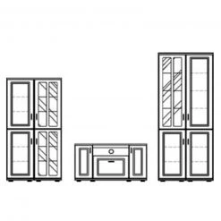 3-teilige Wohnwand - Wildeiche-Tonweiß - 330 cm breit -Wohnzimmer Verkäufe 1228000900 03 1600Wx1600H