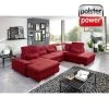 polsterpower Wohnlandschaft - rot - Microchenille - Basismodell - Canapé links