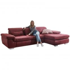 polsterpower Ecksofa - rot - Recamiere rechts - mit Sitztiefenverstellung -Wohnzimmer Verkäufe 1231004377 09 1600Wx1600H