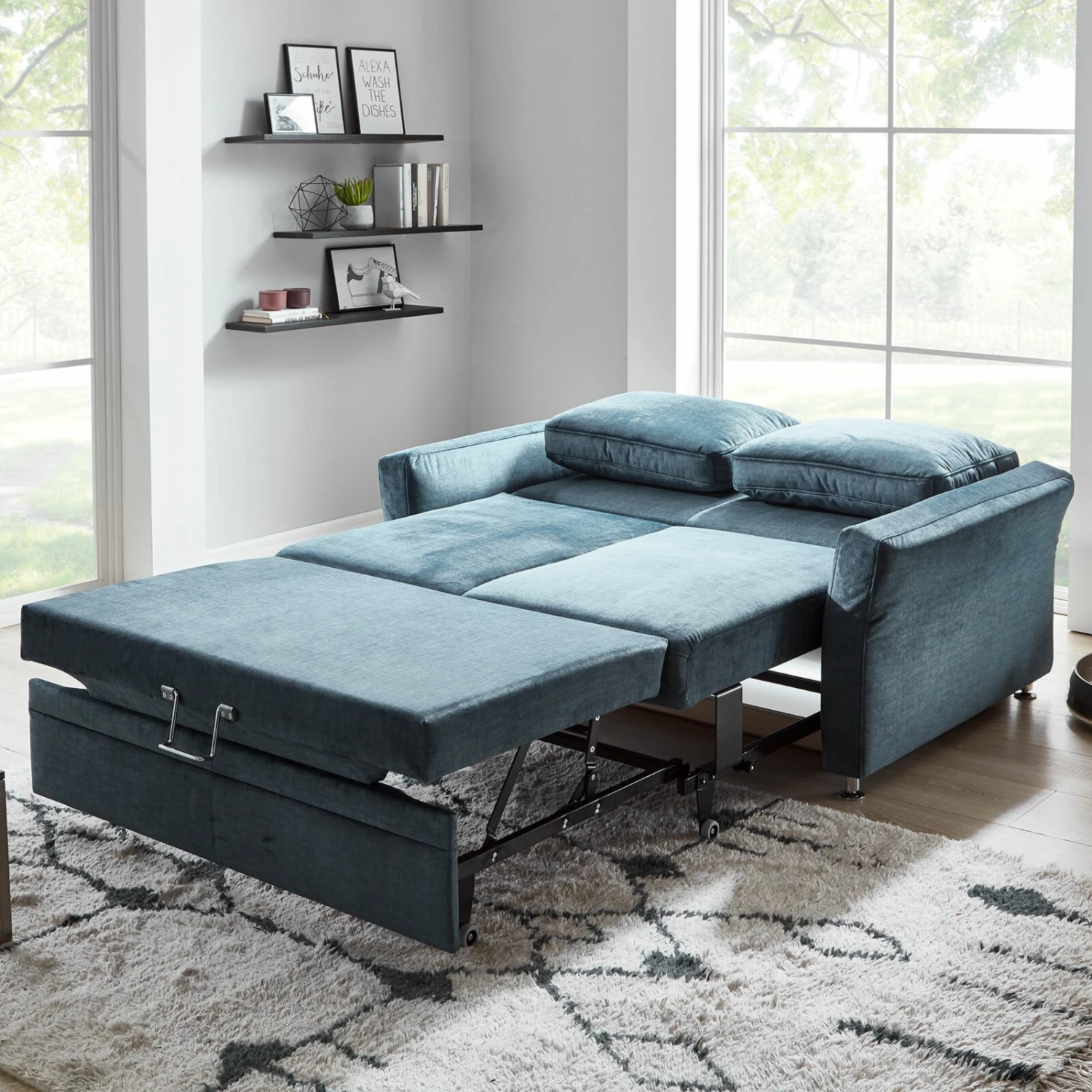 polsterpower Schlafsofa - marine - Federkern - mit Liegefunktion 2 polsterpower Schlafsofa - marine - Federkern - mit Liegefunktion – Bild 2