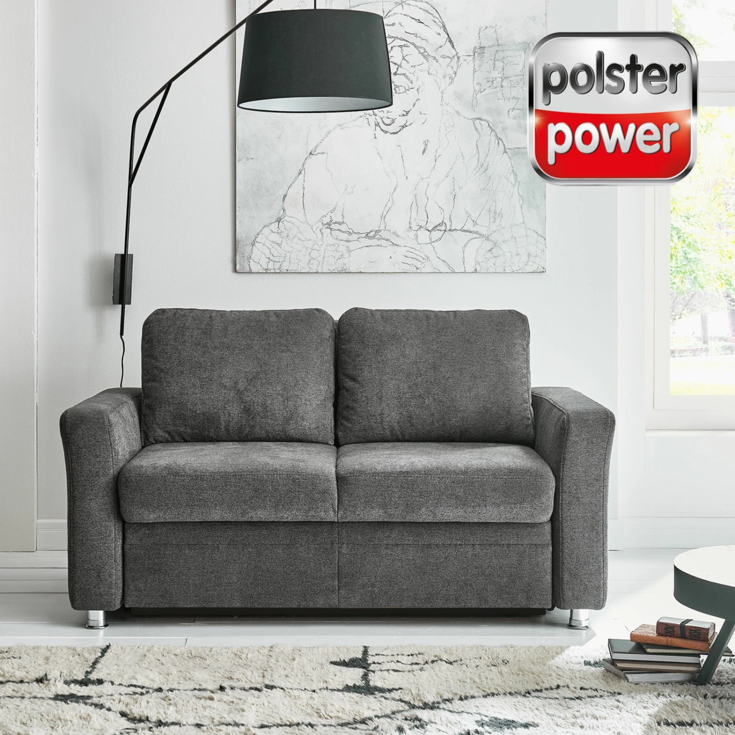 polsterpower Schlafsofa - schwarz - Federkern - mit Liegefunktion 1 polsterpower Schlafsofa - schwarz - Federkern - mit Liegefunktion