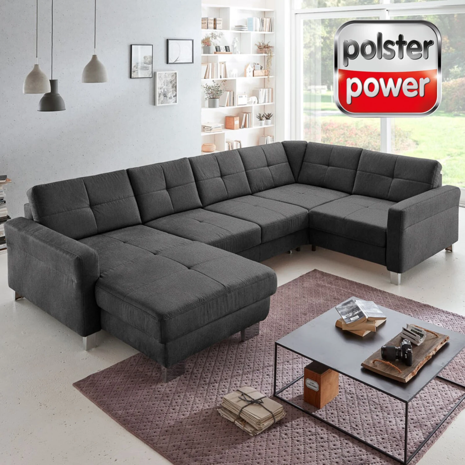 polsterpower Wohnlandschaft - anthrazit - Basismodell - Canapé links 1 polsterpower Wohnlandschaft - anthrazit - Basismodell - Canapé links
