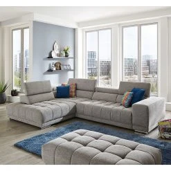 polsterpower Ecksofa - silber - mit Funktionen - Recamiere links -Wohnzimmer Verkäufe 1231013101 03 1600Wx1600H