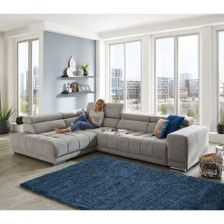polsterpower Ecksofa - silber - mit Funktionen - Recamiere links -Wohnzimmer Verkäufe 1231013101 08 1600Wx1600H
