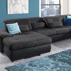 polsterpower Wohnlandschaft - anthrazit-schwarz - Basismodell - Canapé links -Wohnzimmer Verkäufe 1231014977 05 1600Wx1600H
