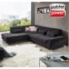 polsterpower Ecksofa - schwarz - Sitztiefenverstellung - Recamiere links