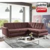 polsterpower Ecksofa - rot - mit Sitztiefenverstellung - links
