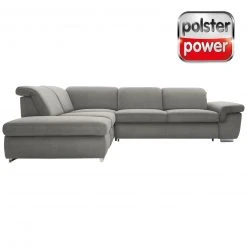 polsterpower Boxspringsofa - Belle silver - Basismodell - Ottomane links