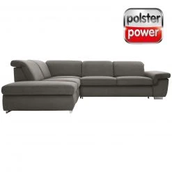 polsterpower Boxspringsofa - Belle grey - Basismodell - Ottomane links