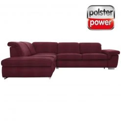 polsterpower Boxspringsofa - Saddle bordeaux - Basismodell - Ottomane links