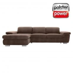 polsterpower Boxspringsofa - Saddle braun - Basismodell - Recamiere rechts