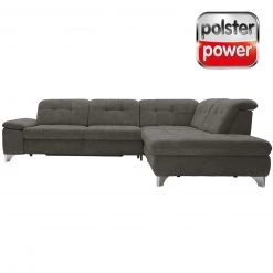 polsterpower Ecksofa - Belle grey - Basismodell - Ottomane rechts