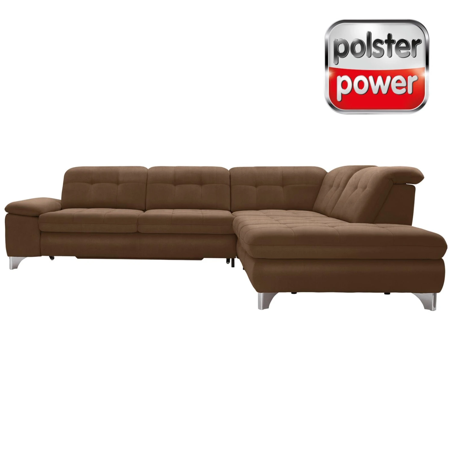 polsterpower Ecksofa - Holiday mandel - Basismodell - Ottomane rechts 1 polsterpower Ecksofa - Holiday mandel - Basismodell - Ottomane rechts