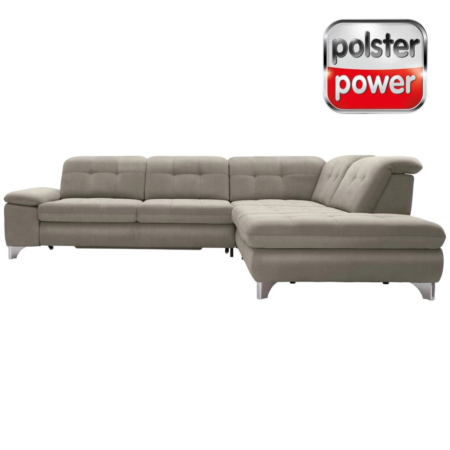 polsterpower Ecksofa - Holiday alu - Basismodell - Ottomane rechts 1 polsterpower Ecksofa - Holiday alu - Basismodell - Ottomane rechts
