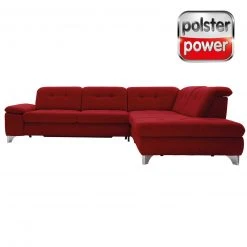 polsterpower Ecksofa - Miro bordeaux - Basismodell - Ottomane rechts