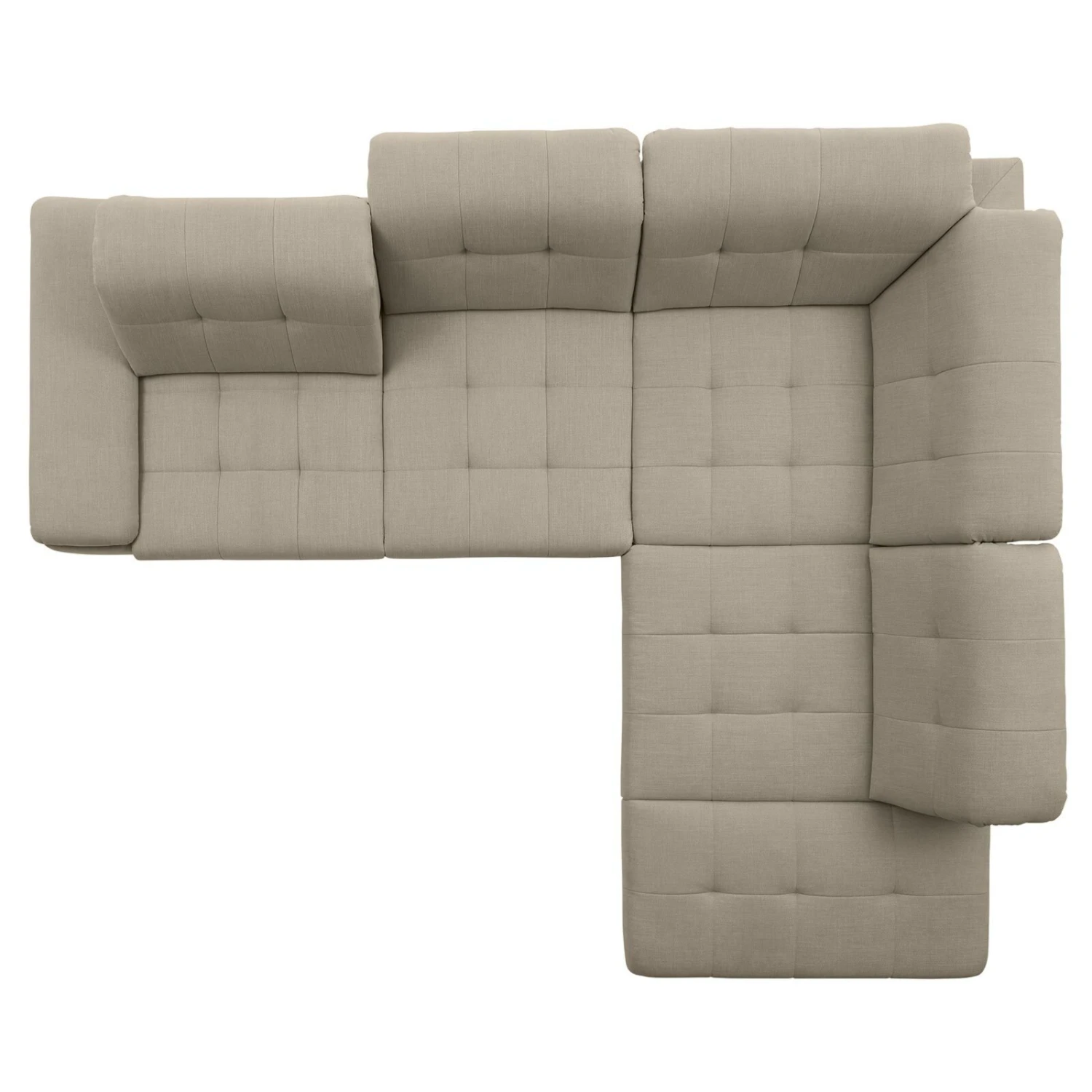 polsterpower Ecksofa - Miro ecru - Basismodell - Ottomane rechts 4 polsterpower Ecksofa - Miro ecru - Basismodell - Ottomane rechts – Bild 4