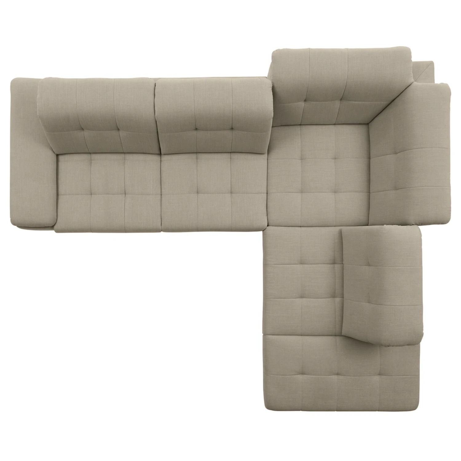 polsterpower Ecksofa - Miro ecru - Basismodell - Ottomane rechts 5 polsterpower Ecksofa - Miro ecru - Basismodell - Ottomane rechts – Bild 5