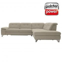 polsterpower Ecksofa - Miro ecru - Basismodell - Ottomane rechts