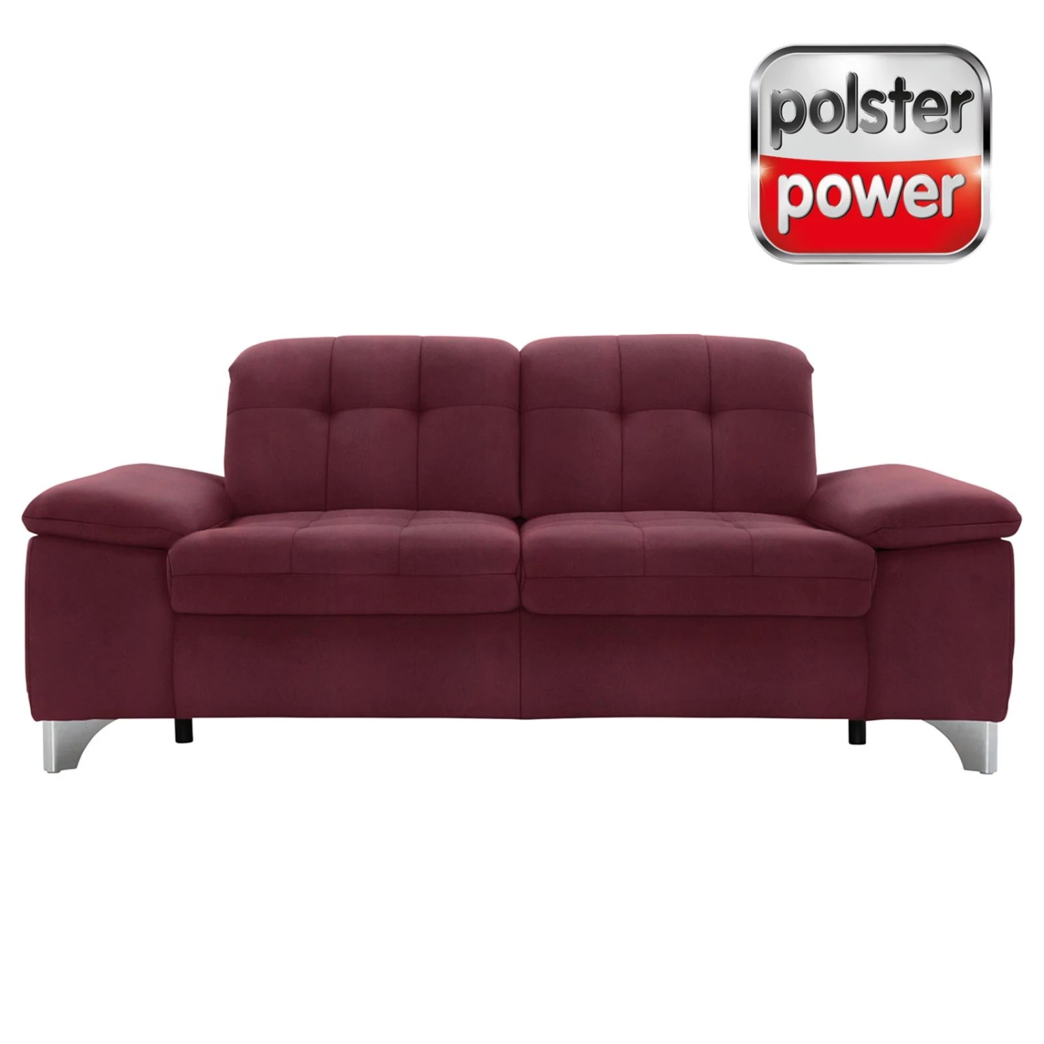 polsterpower 2,5-Sitzer-Sofa - Saddle bordeaux - Basismodell 1 polsterpower 2,5-Sitzer-Sofa - Saddle bordeaux - Basismodell