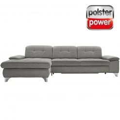 polsterpower Ecksofa - Belle silver - Basismodell - Recamiere links