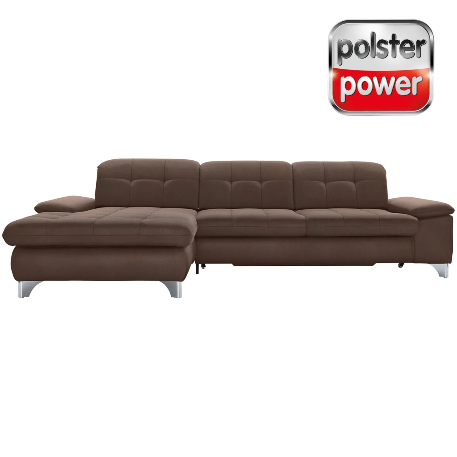 polsterpower Ecksofa - Saddle braun - Basismodell - Recamiere links 1 polsterpower Ecksofa - Saddle braun - Basismodell - Recamiere links