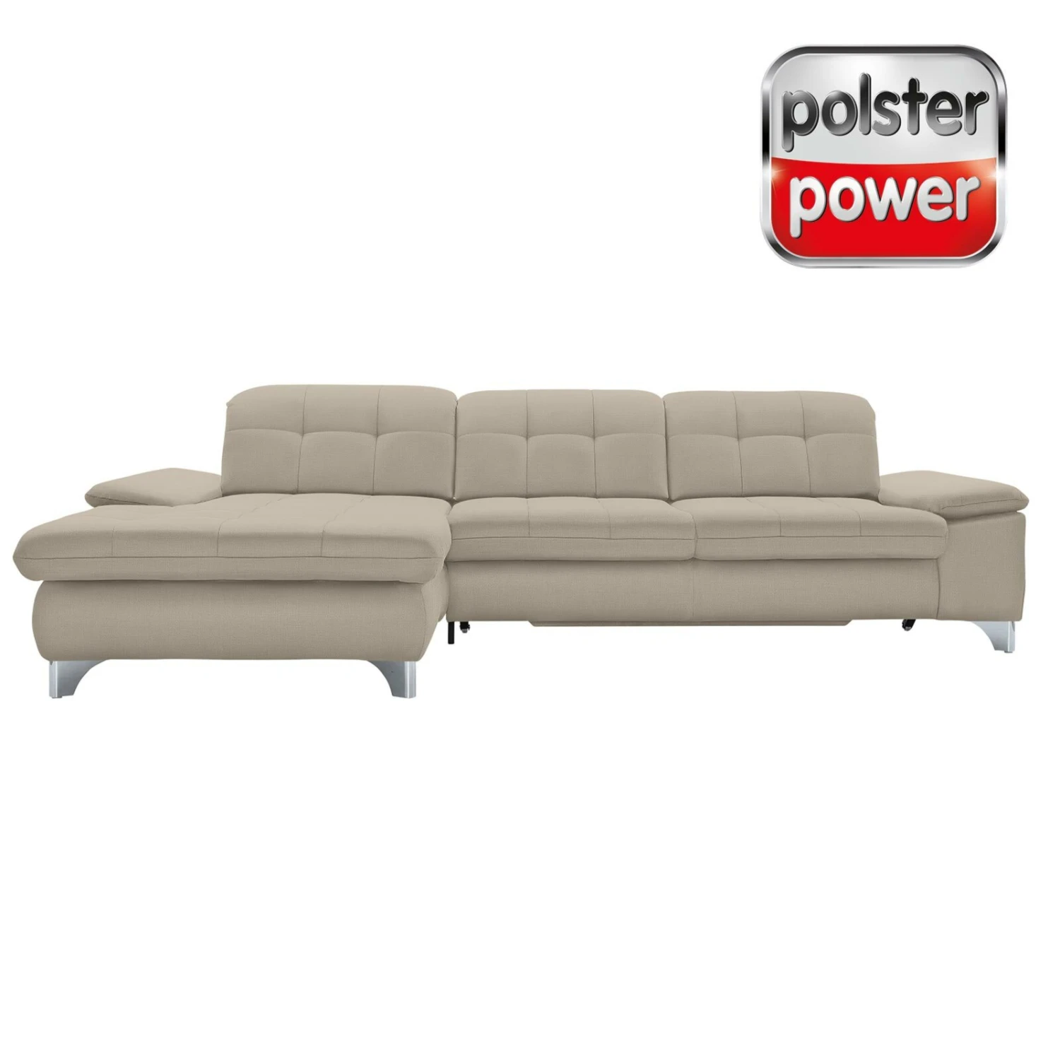 polsterpower Ecksofa - Miro ecru - Basismodell - Recamiere links 1 polsterpower Ecksofa - Miro ecru - Basismodell - Recamiere links